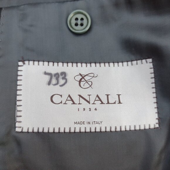 Canali Wool Tuxedo Jacket Peak Lapel Satin Trim Charcoal 40R NWOT - Picture 3 of 12